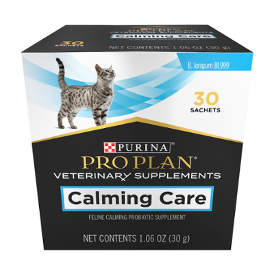 Box of Purina Pro Plan Veterinar Care calming supplements for cats